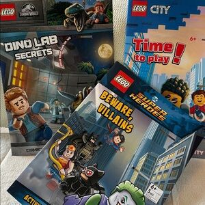 Lego Activity Book Set (City, Dino Lab, Super Heroes)